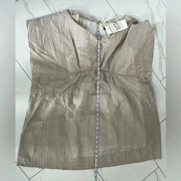 NWT Chinese brand/ Boho/ Beach Tunic/ Cotton &  Tencel/ Gold accents/ Size US L - Picture 16 of 16